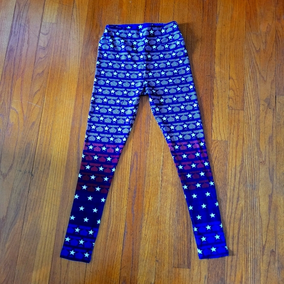 4th of July! Patriotic! Stars! LLR NWOT One Size leggings - Picture 1 of 3